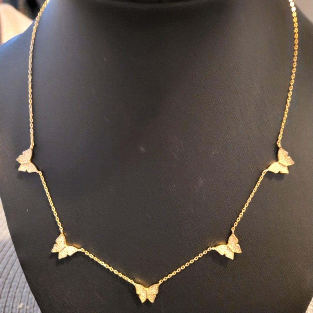 Butterfly necklace Goldtone